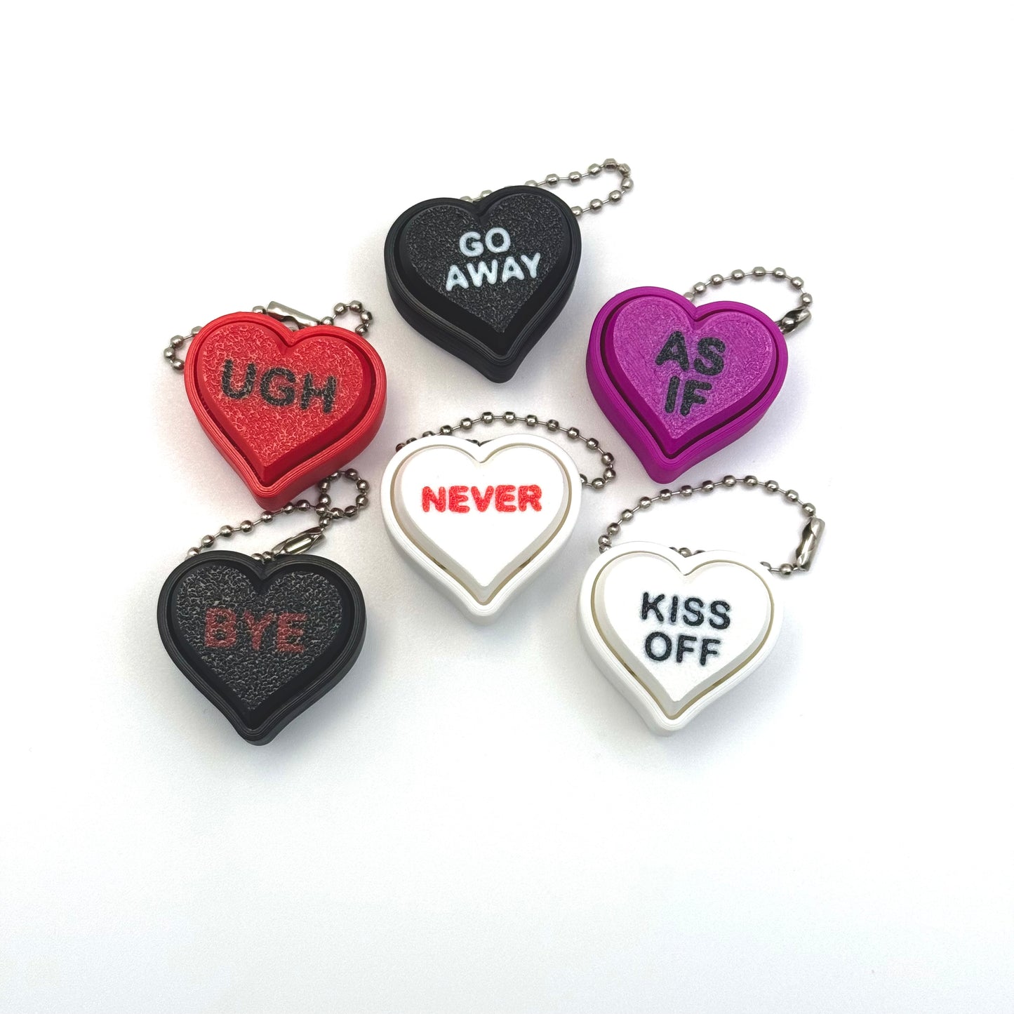 Heart Clickers Anti Valentine's Gift Keychain - Cute Design for everyday essentials, multi pack available