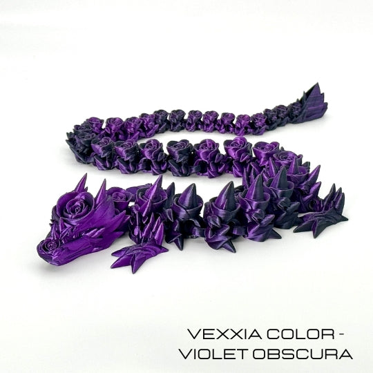 Vexxia Giant Articulated Rose Dragon Figurine 29in
