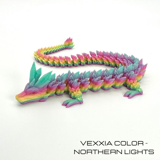 Vexxia Giant Articulated Crystal Dragon Figurine 24in